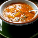 Sweet potato, carrot and lentil soup